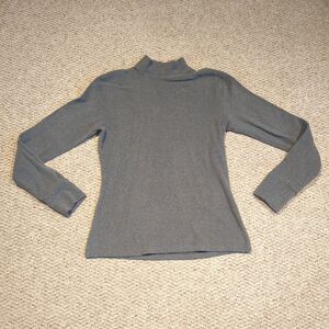 Cuddl Duds Mock Neck Base Layer Fleecewear Top Womens Medium Gray Soft Stretch